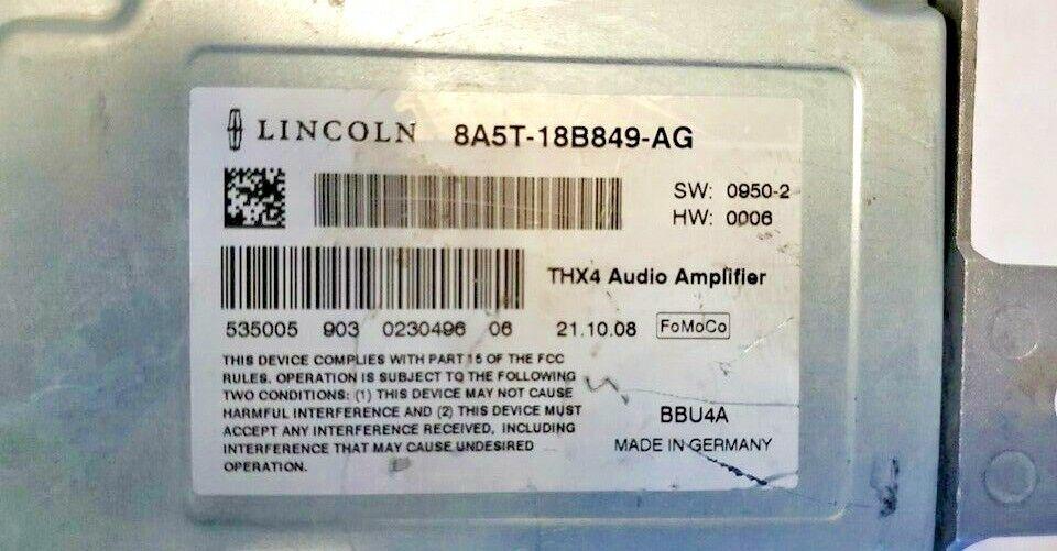 2009-2011 Lincoln MKS or MKZ Amplifier power amp 8A5T-18B849-AG **Reman** - Swan Auto