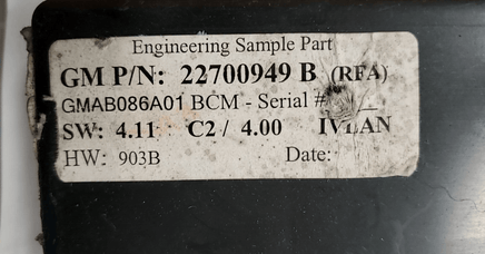 GM BCM Body Control module computer 22700949 B - Swan Auto